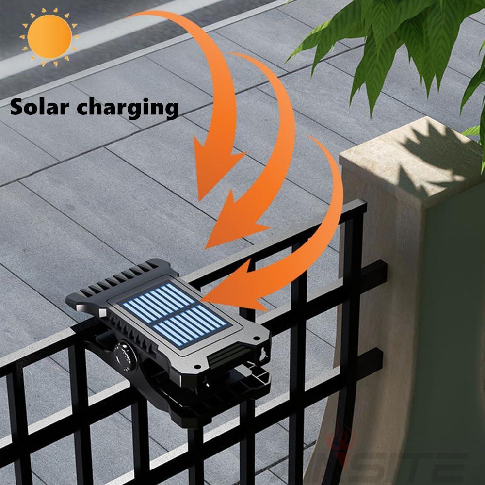 Solar Flame Light with Motion Sensor, Rechargeable, Black