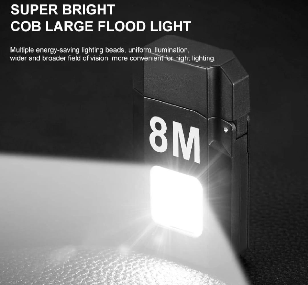 COB LED Flashlight With Lighters Dual Arc Pulse Flameless Lighter Type C Rechargeable Lighter