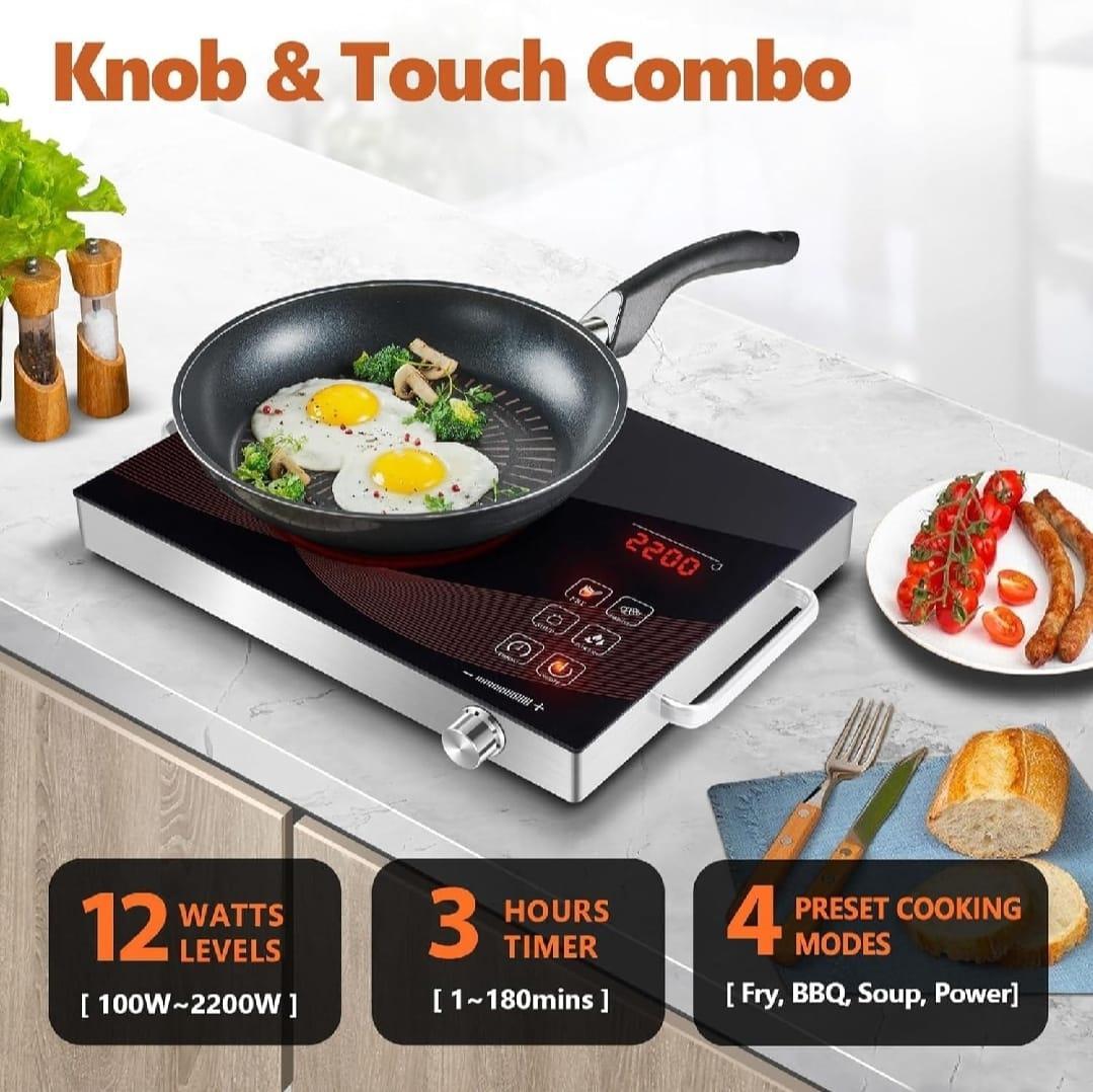 Multifunctional Electric Hot Plate - 1 Pc with 12 Watt Levels & 3 Hours Timer