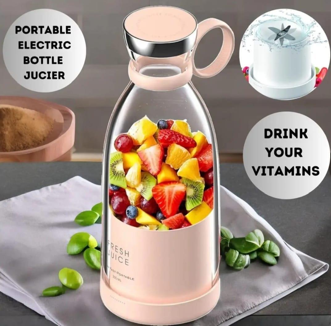 Portable & Rechargeable Electric Juicer Blender - 1 Pc Pink Juice Bottle