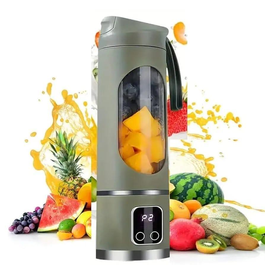 Portable & Rechargeable Green Electric Juicer Blender - 1 Pc