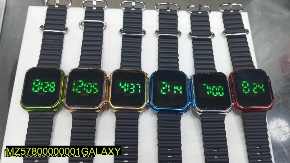 Men's Digital Watch Rubber Strap 35mm Round Display