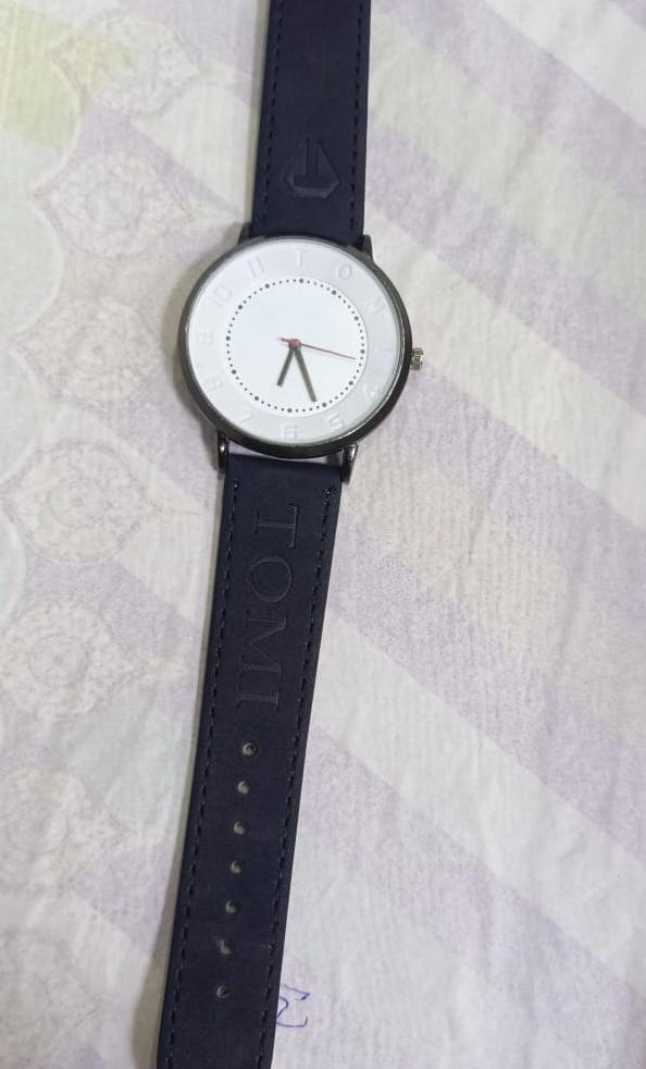 White Dial Rubber Strap Watch For Men