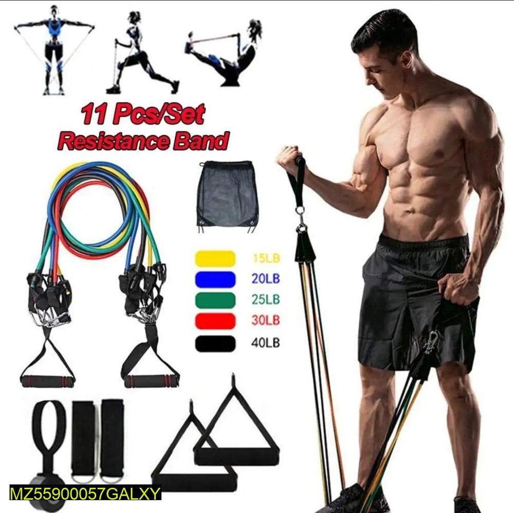 11-Piece Resistance Band Set for Home Gym Fitness Training