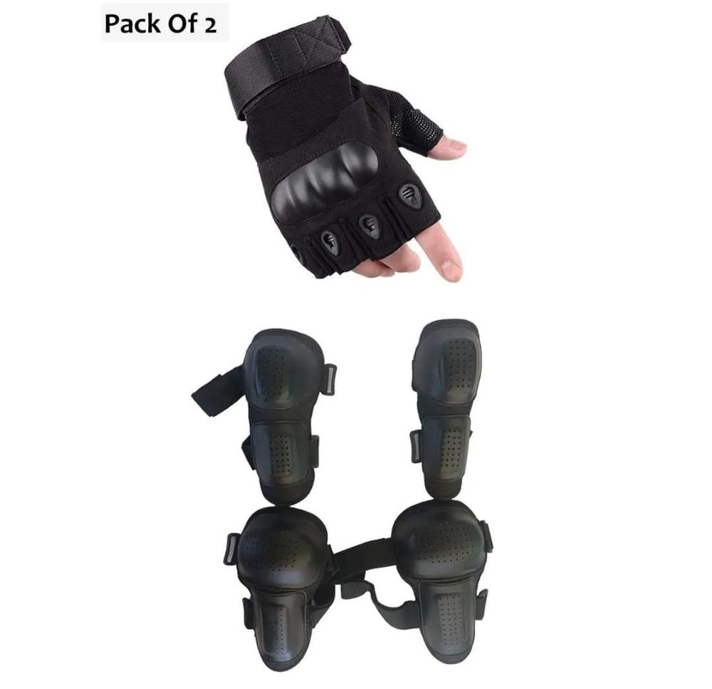 Half Finger Gloves With Elbow And Knee Pads