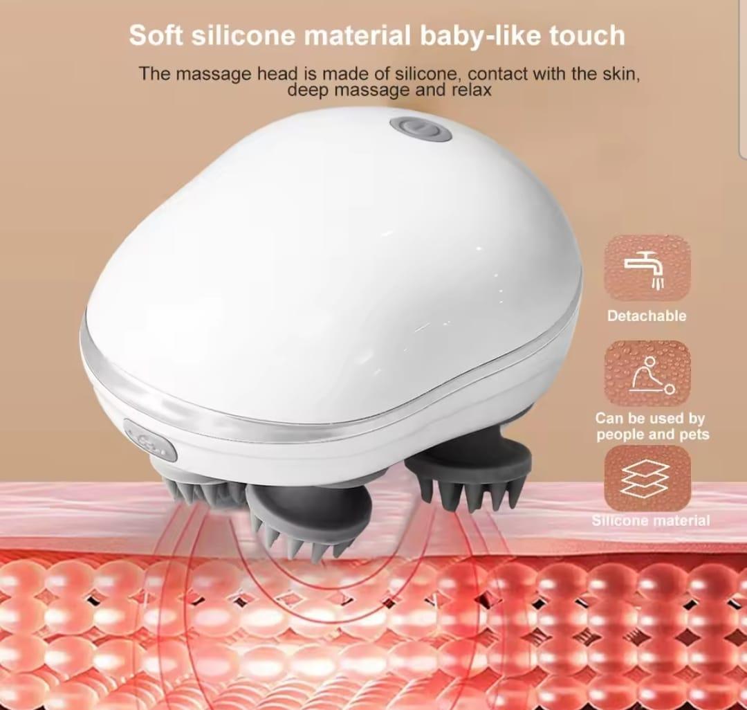 Detachable White Silicone Body Massager - Perfect for People and Pets