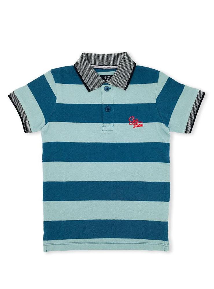 Boy's Polo Collor T-Shirt-Stripes ,KM0000020AA-Multicolor