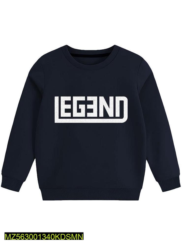 Boy's Fleece Sweatshirt - Trending Legend Print ,KM0000170A-Navy