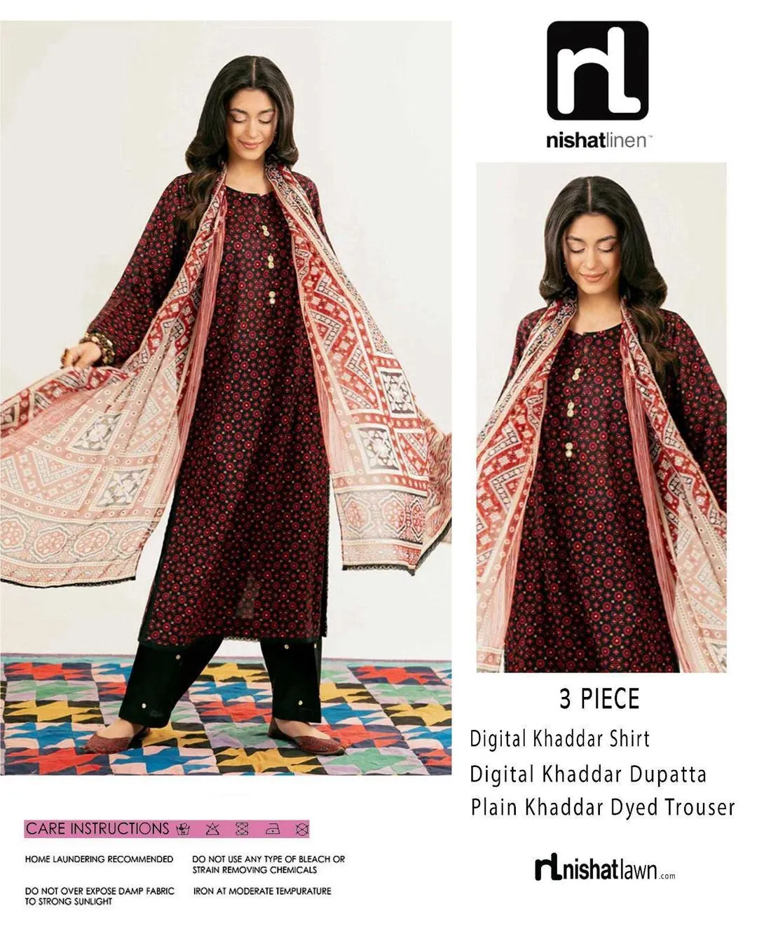 3 Pcs Women's Unstitched Printed Suit