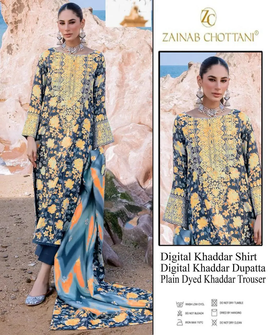 3 Pcs Women's Unstitched Printed Suit