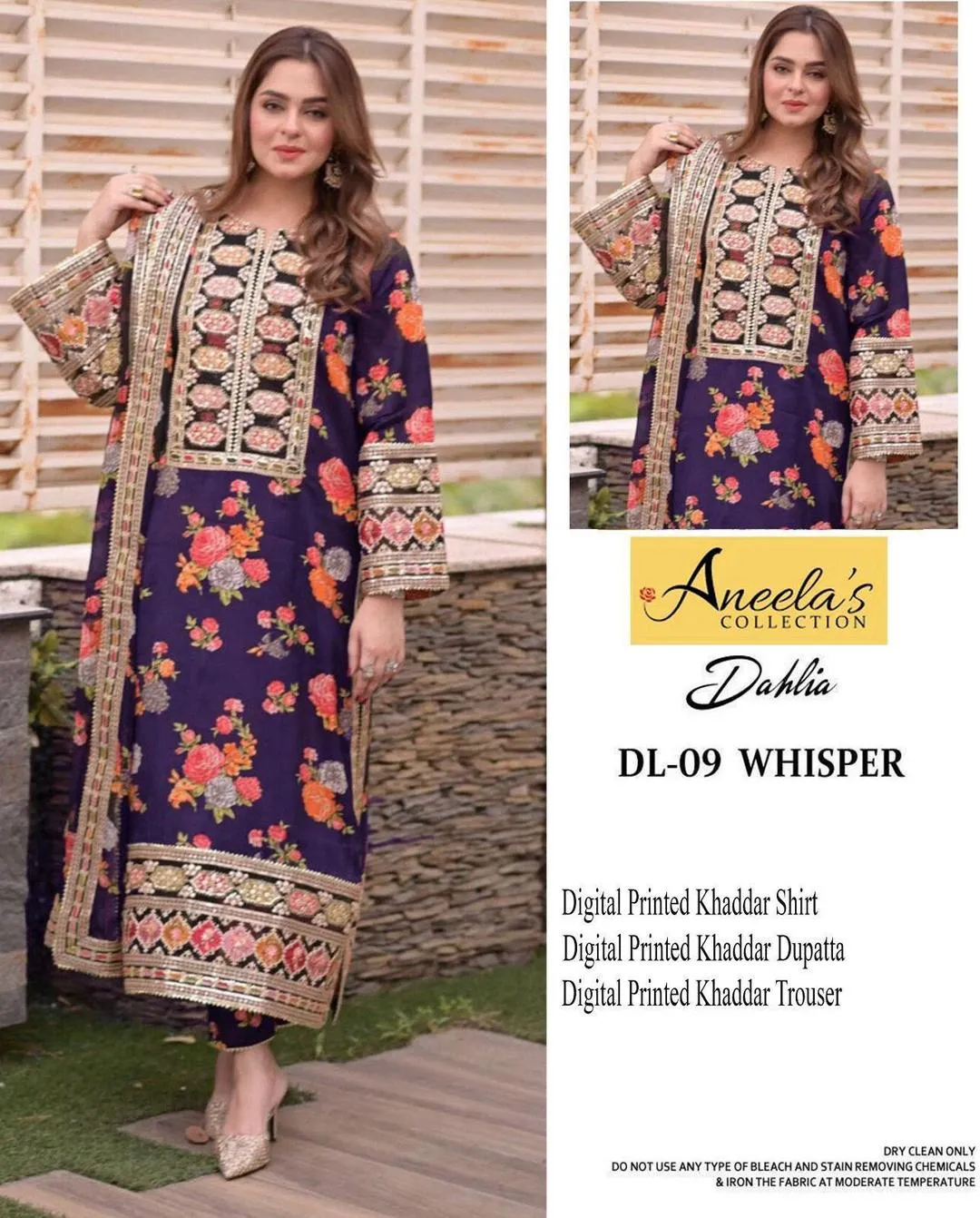 3 Pcs Women's Unstitched Printed Suit