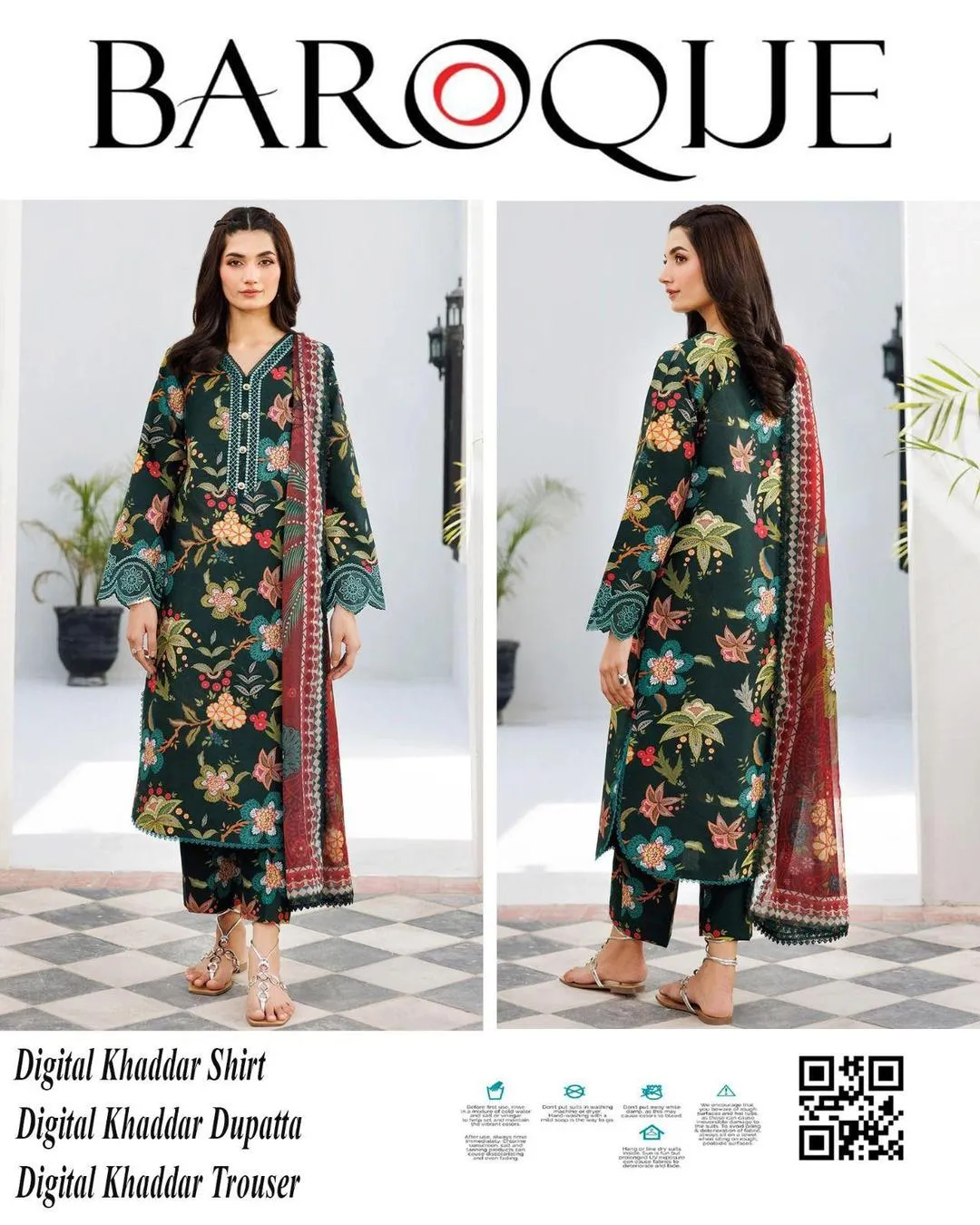 3 Pcs Women's Unstitched Printed Suit