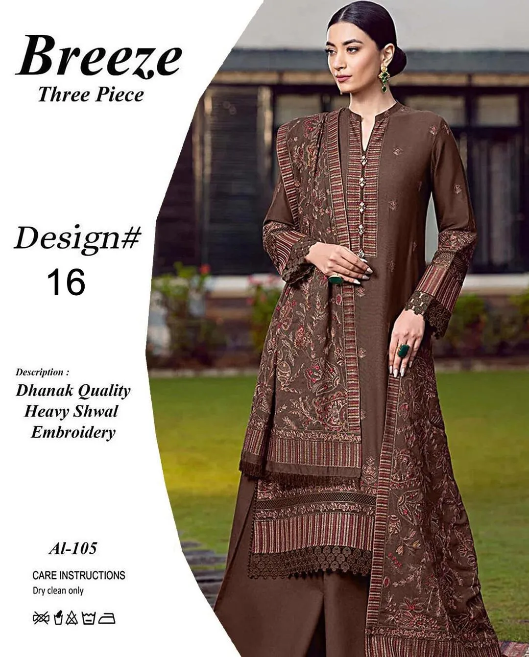 3 Pcs Women's Unstitched Embroidered Suit