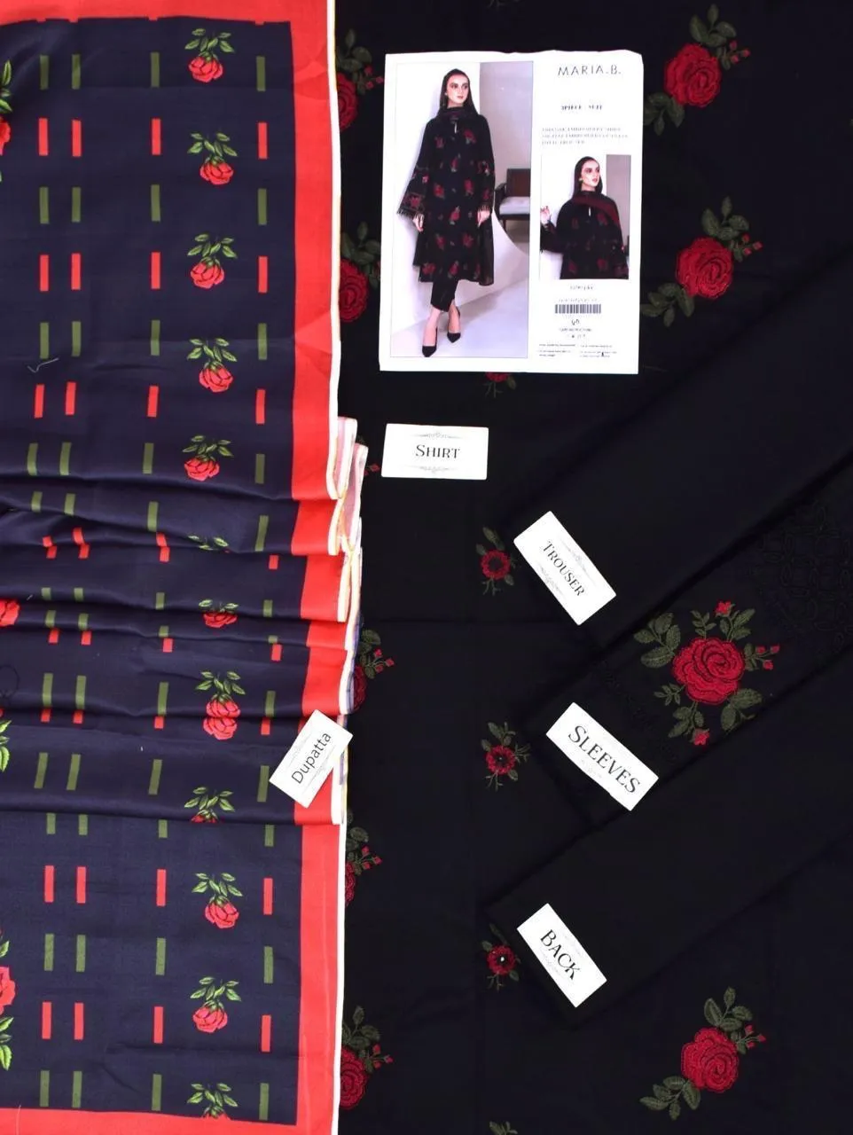 3 Pcs Women's Unstitched Embroidered Suit