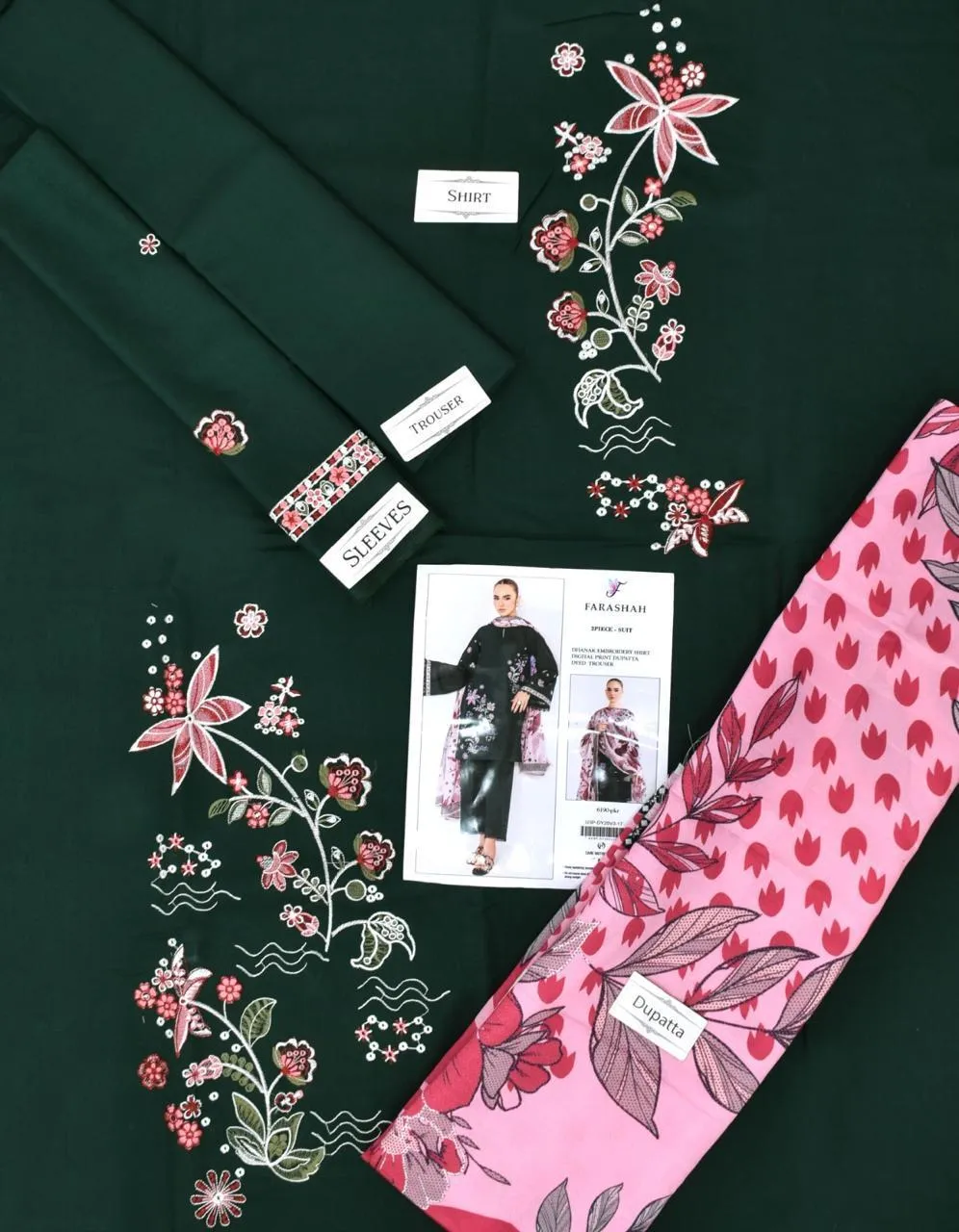 3 Pcs Women's Unstitched Embroidered Suit