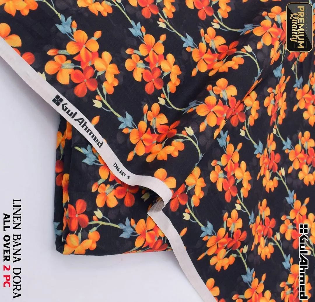 2 Pcs Women's Unstitched Printed Suit