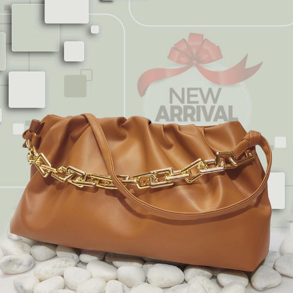 Women's PU Leather Plain Hand Bag 