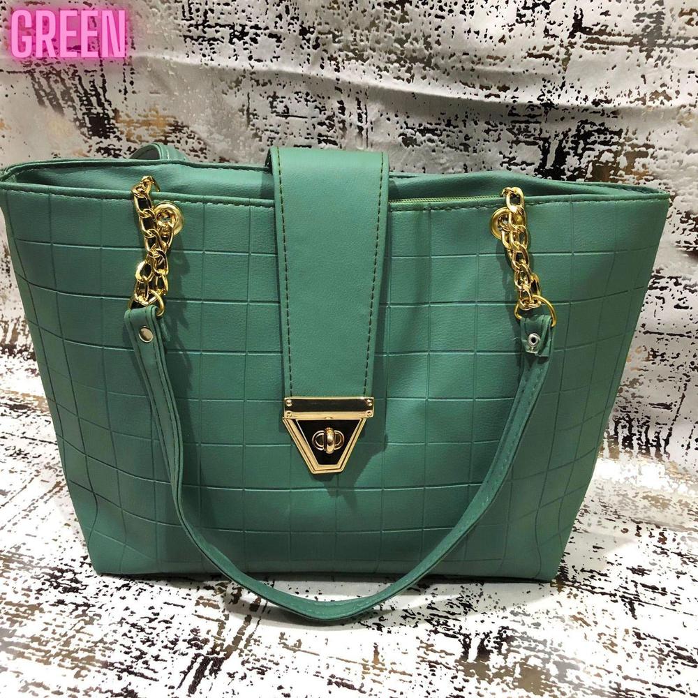 Women's PU Leather Texture Top Handle Shoulder Bag 