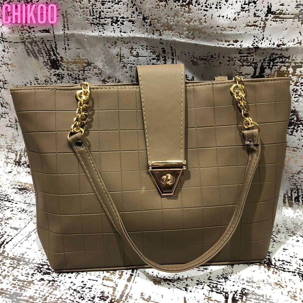 Women's PU Leather Textured Top Handle Shoulder Bag