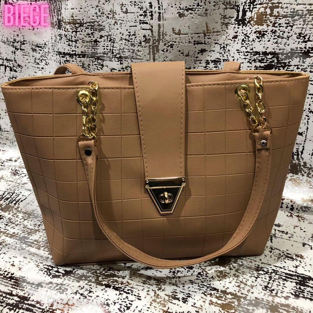 Women's PU Leather Textured Top Handle Shoulder Bag