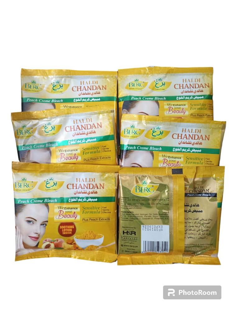 Glowing Skin Haldi Chandan Creme Bleach,  Pack of 6