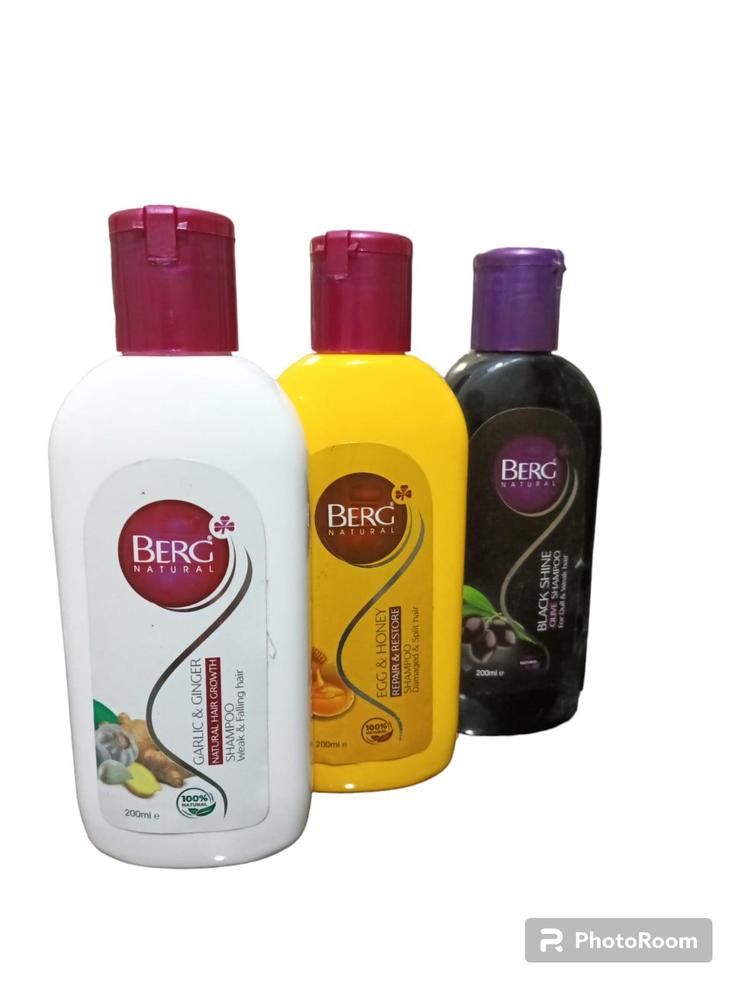 Berg Natural Shampoo, Pack Of 3 (200 Ml)