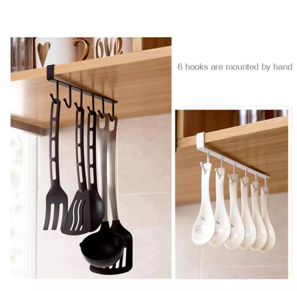 6 Hooks Wall Mounted Utensil Hanging
