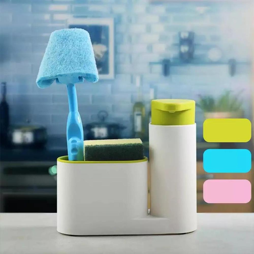 Soap Dispenser with Brush Holder