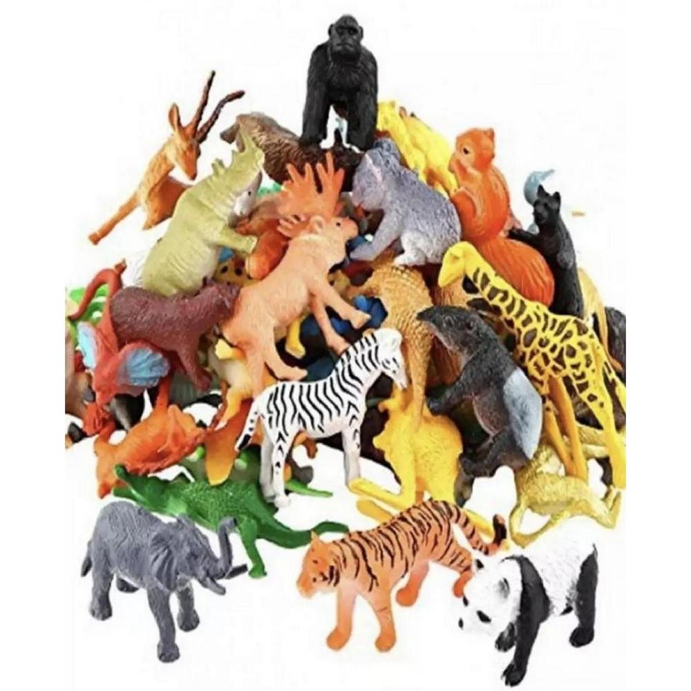 Wild Animal Jungle Toys Pack Of 6