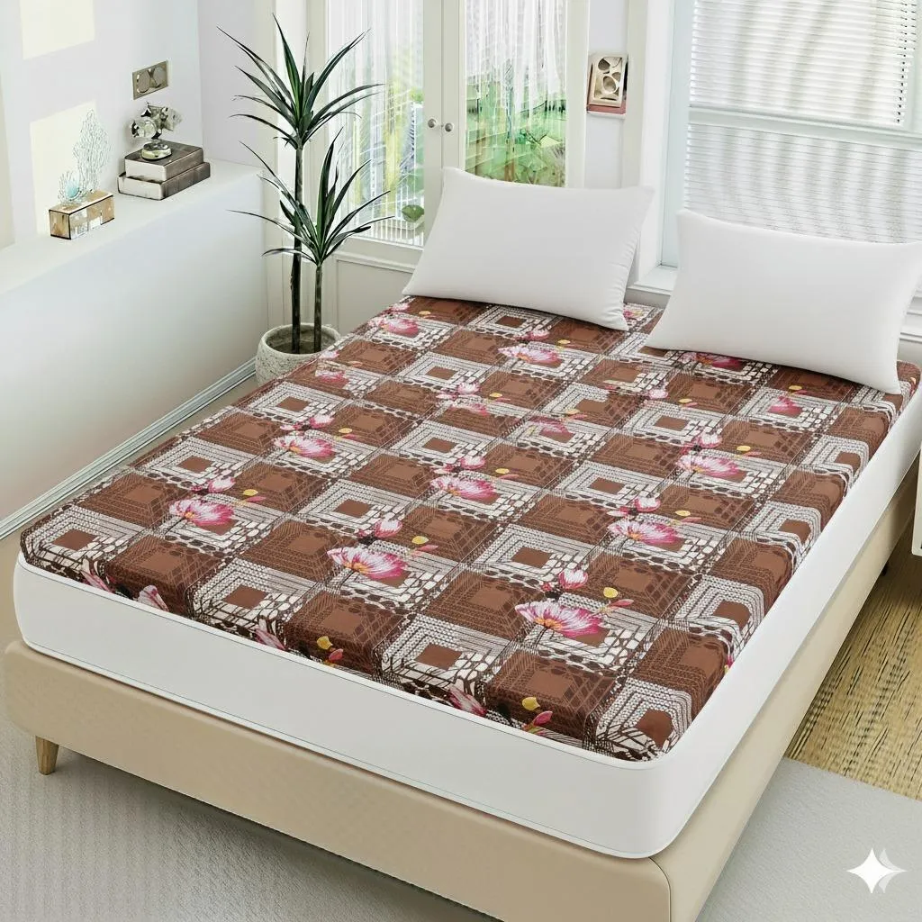 Cotton Printed Double Bed Mattress Cover