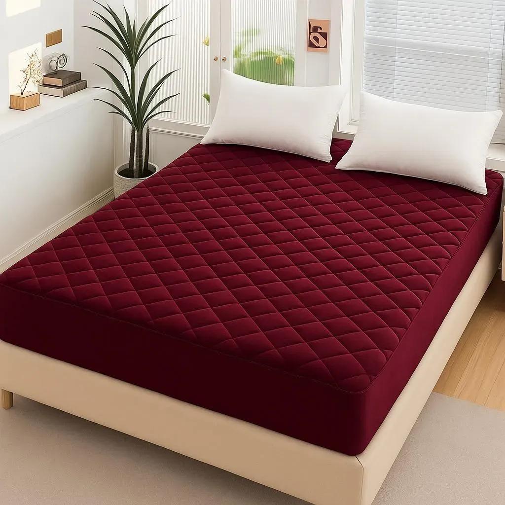 Cotton Plain Double Bed Mattress Cover