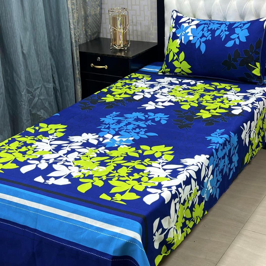2 Pcs Crystal Cotton Printed Single Bedsheet