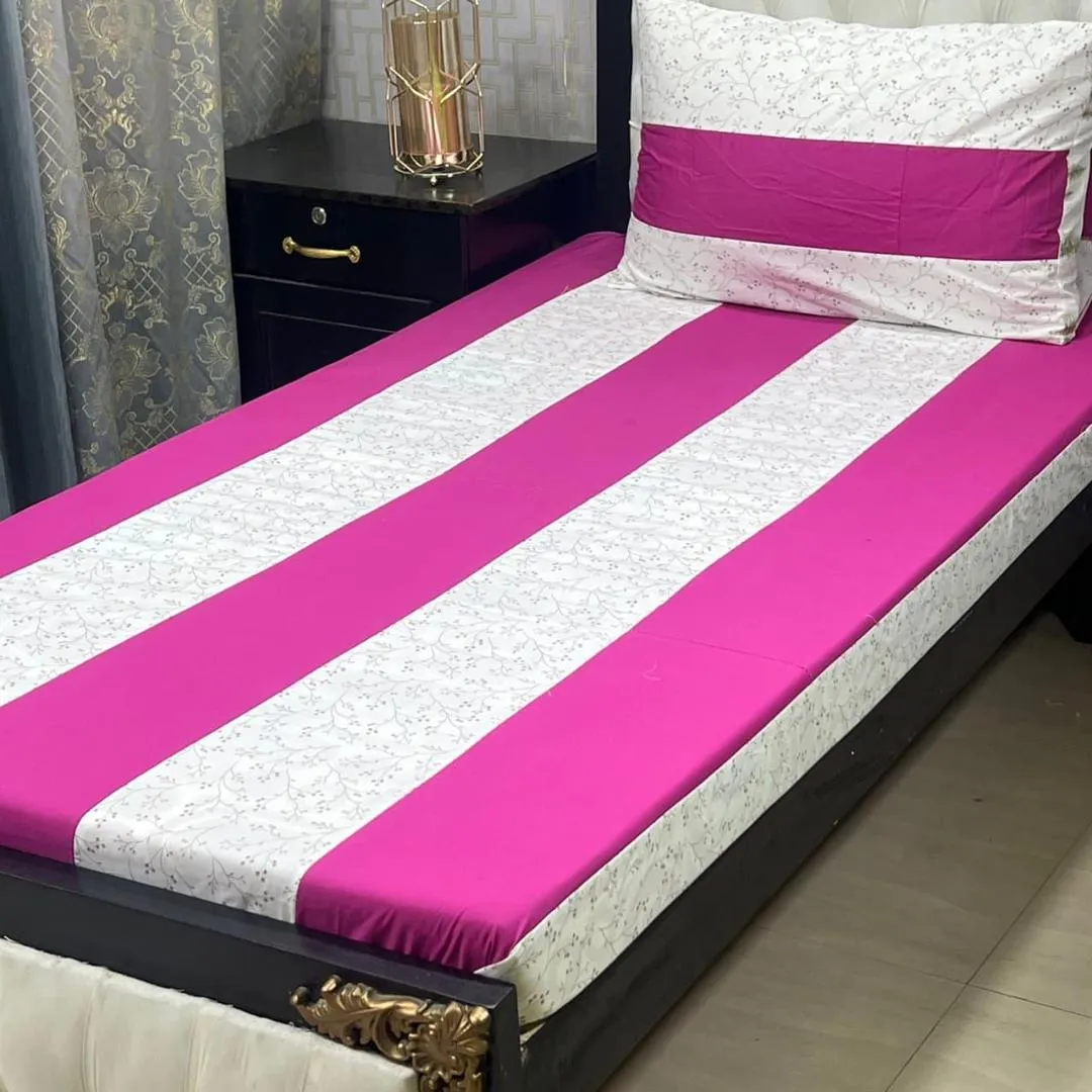2 Pcs Cotton Patchwork Single Bedsheet