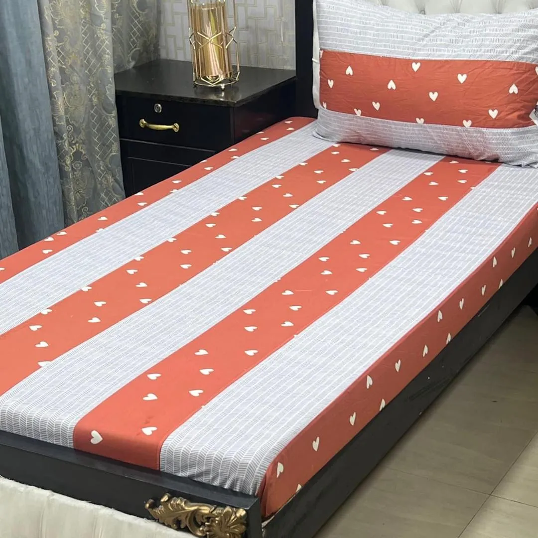2 Pcs Cotton Patchwork Single Bedsheet