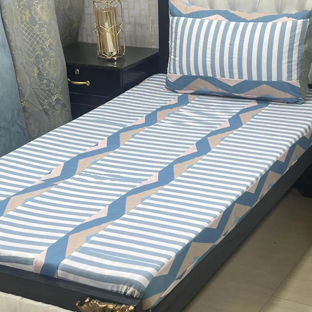 2 Pcs Cotton Patchwork Single Bedsheet