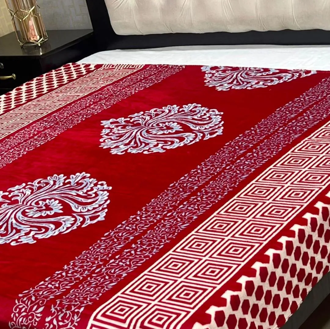 Fleece Printed Double Bed Blanket