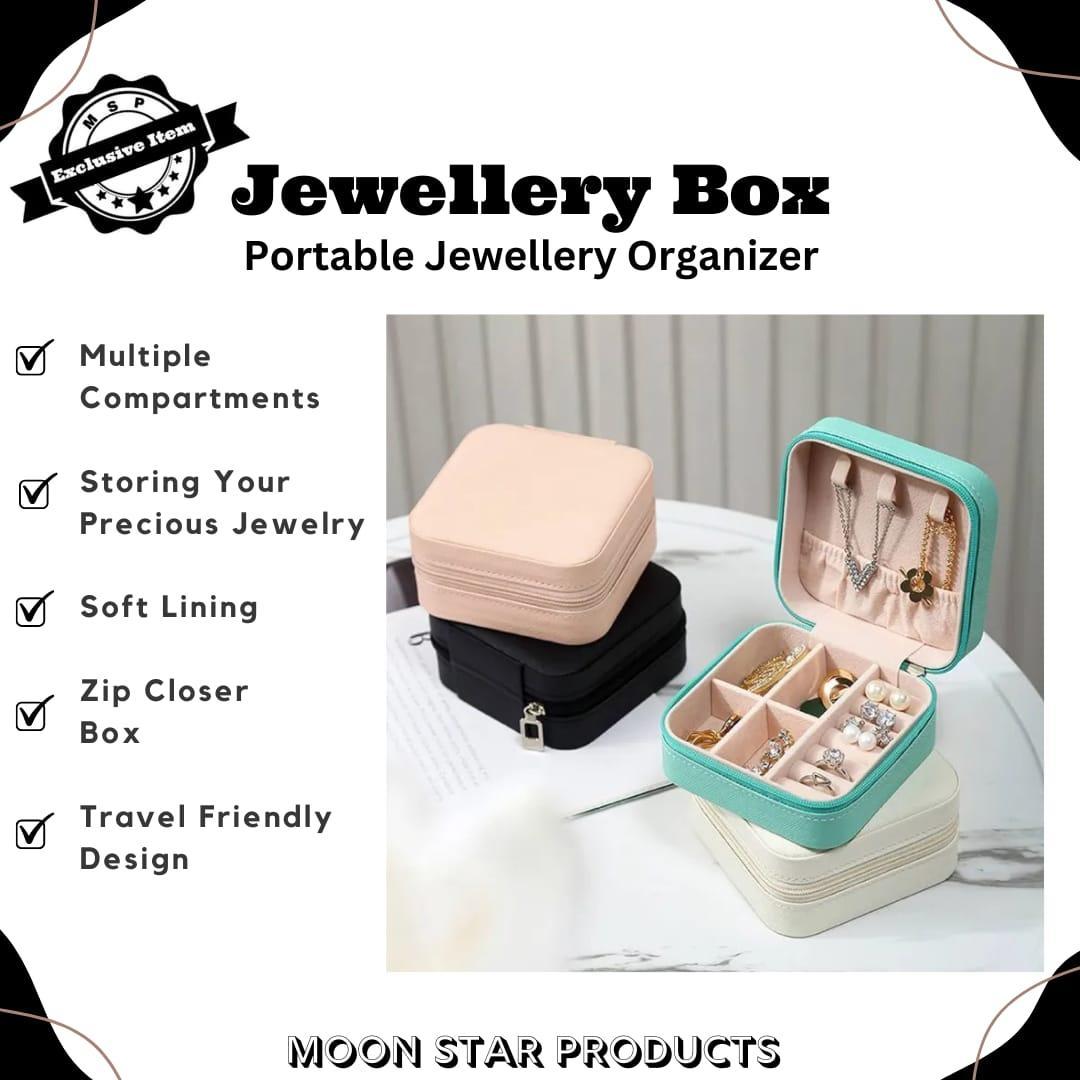 Multicolor PU Leather Jewellery Box - 1 Pc Travel Friendly Design with Multiple Compartments