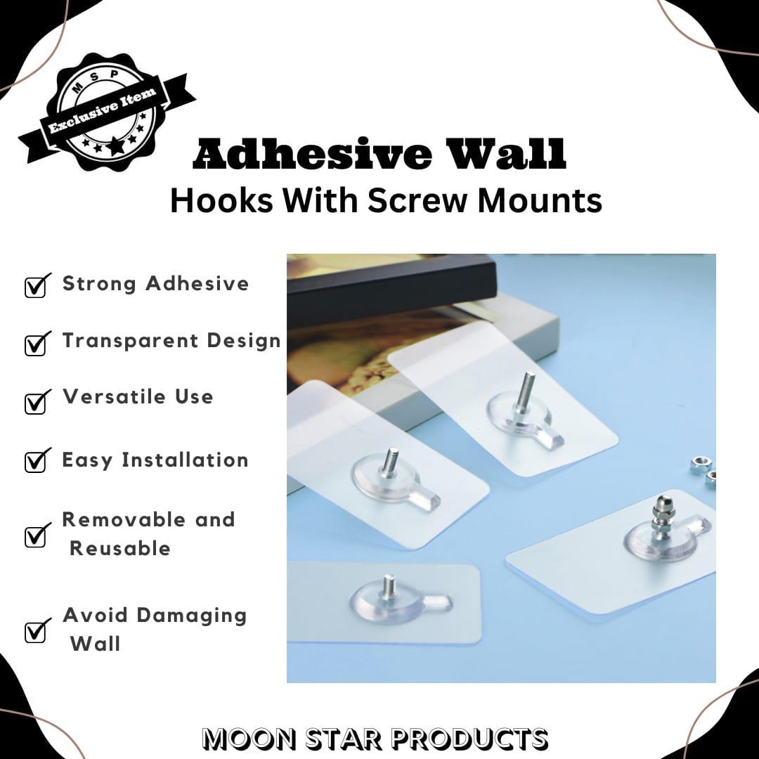 5 Pcs Easy To Install Transparent Wall Mount Hooks - Versatile Storage Solution