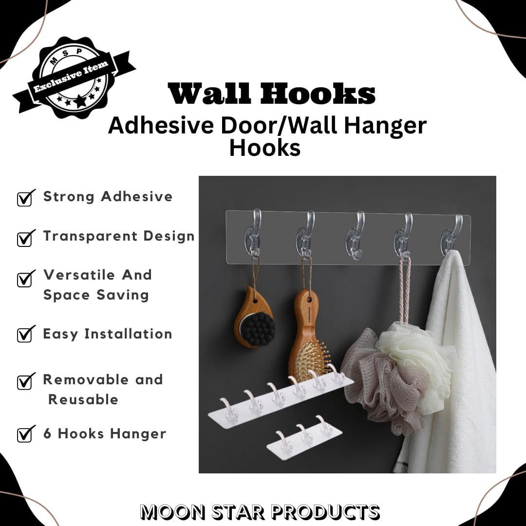 Transparent Wall Mount Hooks - 2 Pcs Easy to Install & Durable Solution