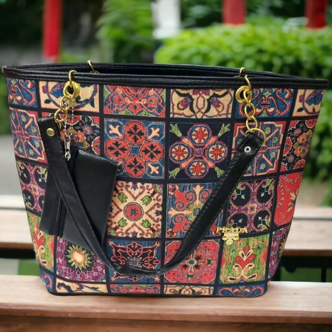 Casual Multicolor Printed Hand Bag - 1 Pc