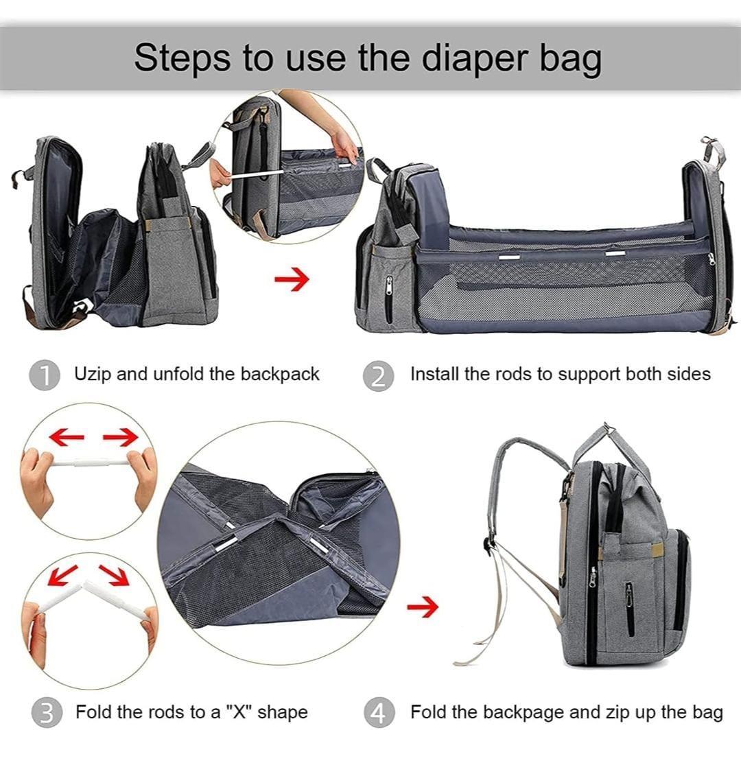 Multi Purpose Baby Bag Nylon Portable Black