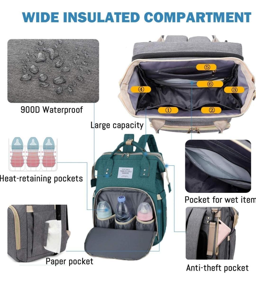 Multi Purpose Baby Bag Nylon Portable Black