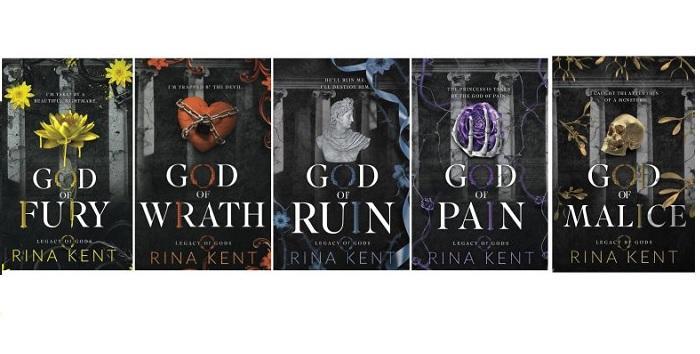 Legacy Of God 5 Book Set By Rina Kent (God Of Wrath , God Of Pain , God Of Malice , God Of Ruin , God Of Fury ) By Rina Kent KS