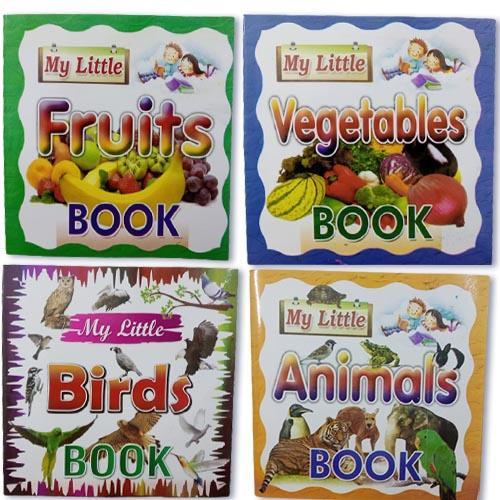 Pack Of 4 Pre School Fruits Vegetable Animal And Birds Books For Your Kids - Kids Books For Early Le