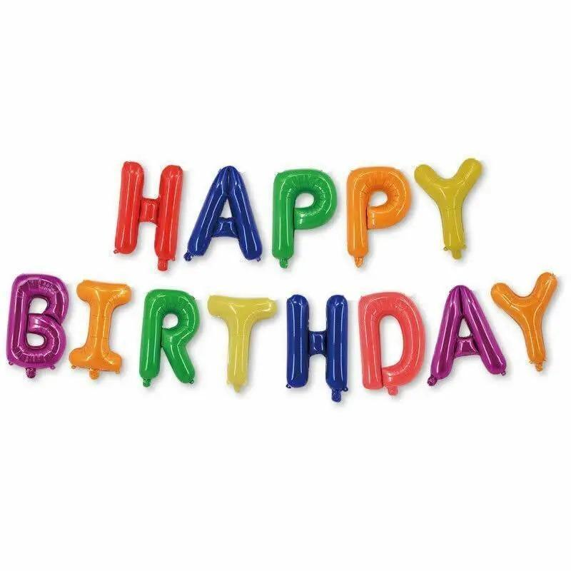 13 Pcs Happy Birthday Foil Balloons Set In Multicolor