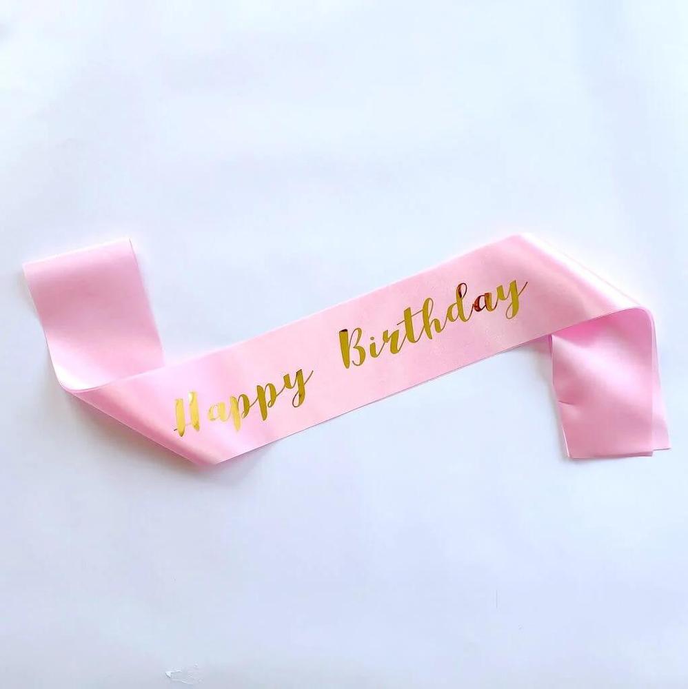 Happy Birthday Sash- Pink