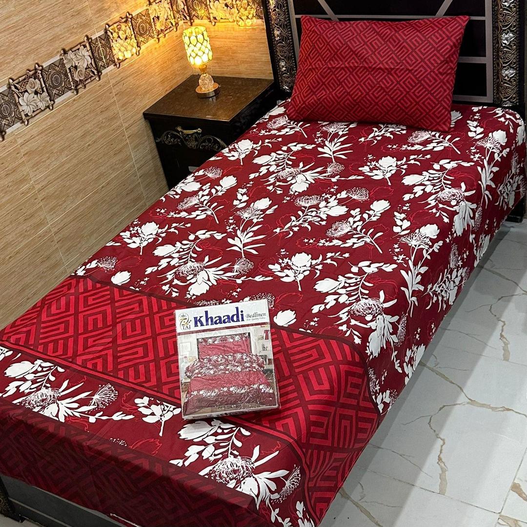 Cozy Printed Cotton Salonica 4 Pcs Single Bed Set in Vibrant Red