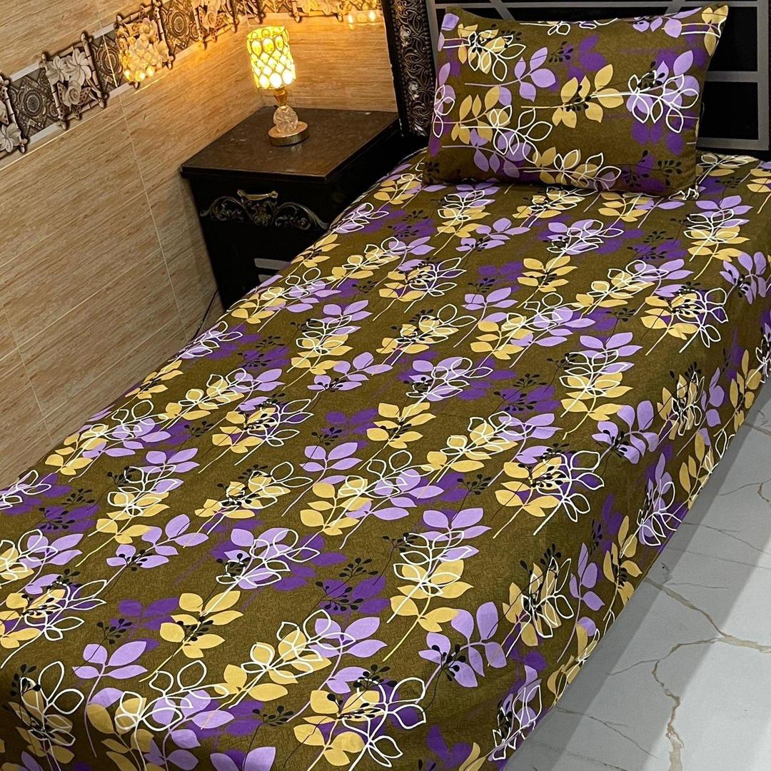 4 Pcs Crystal Cotton Printed Single Bedsheet