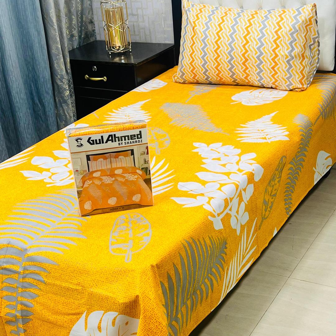 4 Pcs Cotton Salonica Printed Single Bedsheet