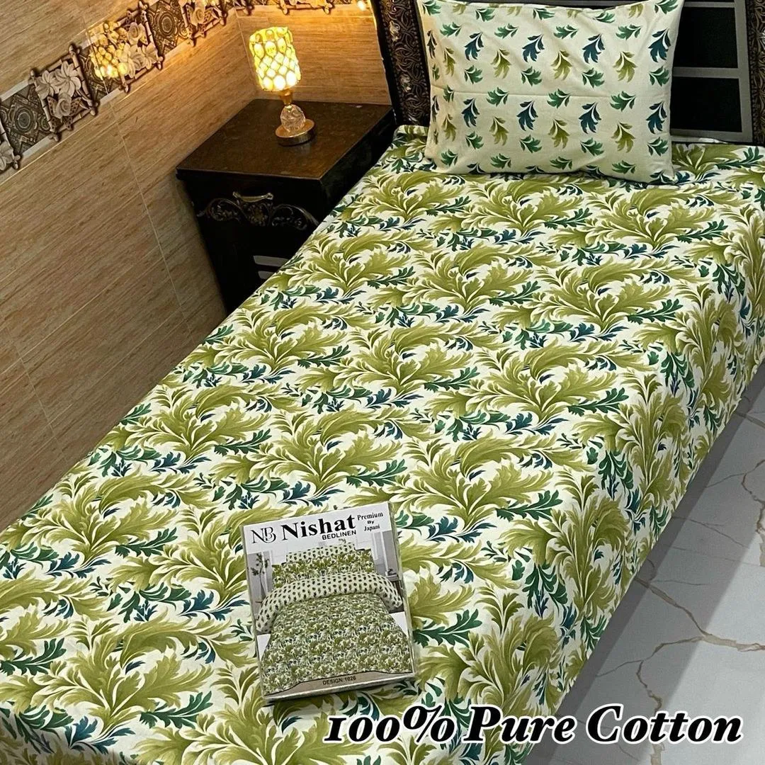 4 Pcs Cotton Printed Single Bedsheet
